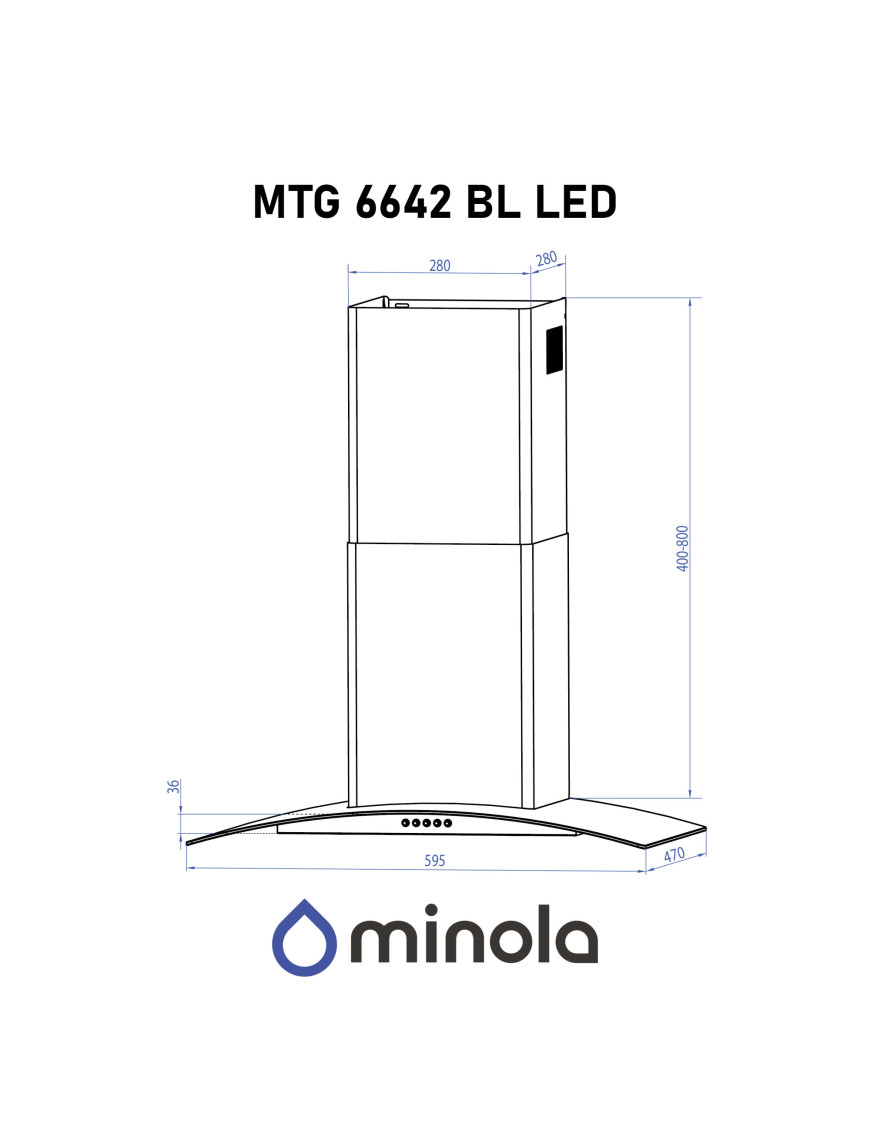 Вытяжка со стеклом Minola MTG 6642 BL LED Вытяжка со стеклом Minola MTG 6642 BL LED