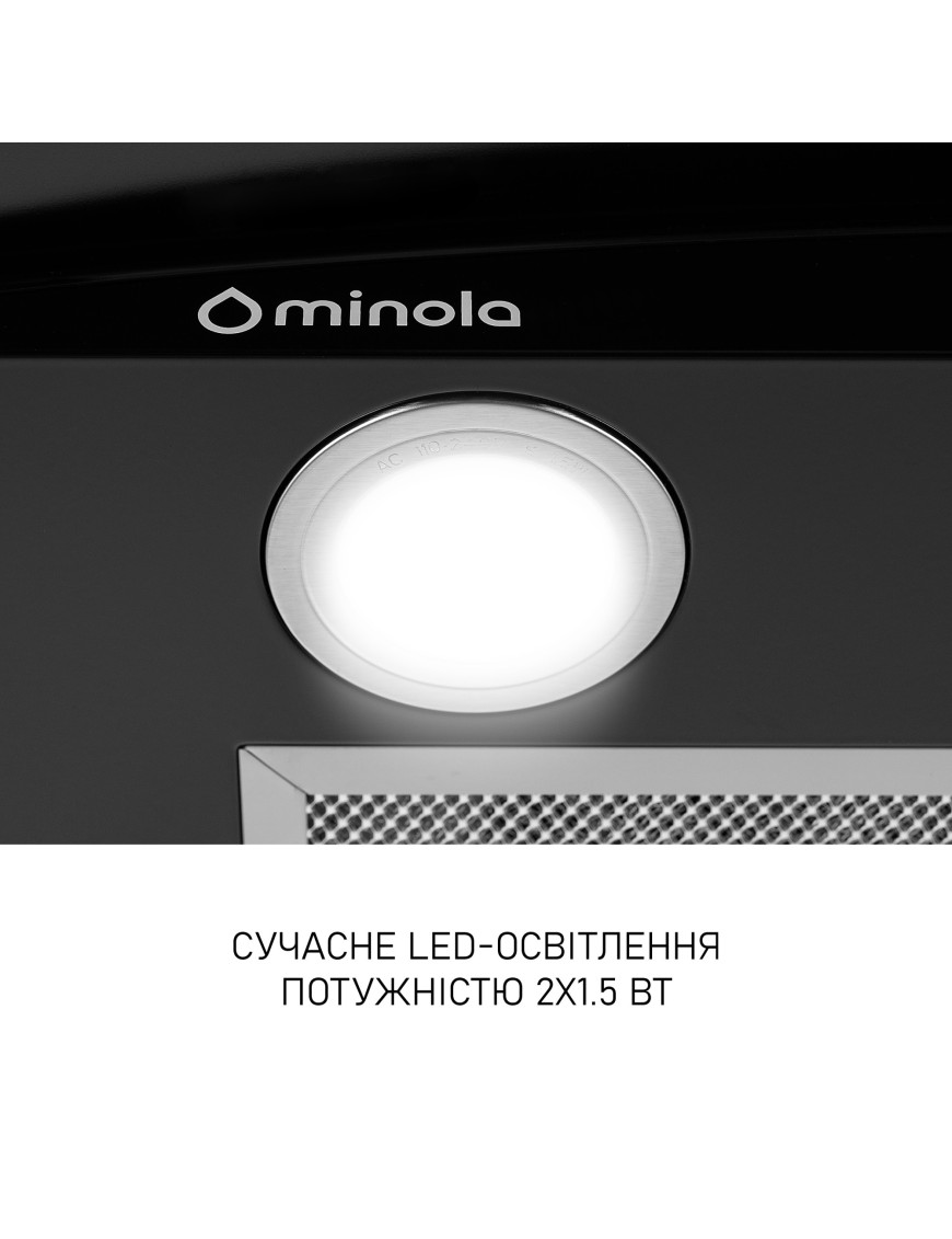 Вытяжка со стеклом Minola MTG 6642 BL LED Вытяжка со стеклом Minola MTG 6642 BL LED