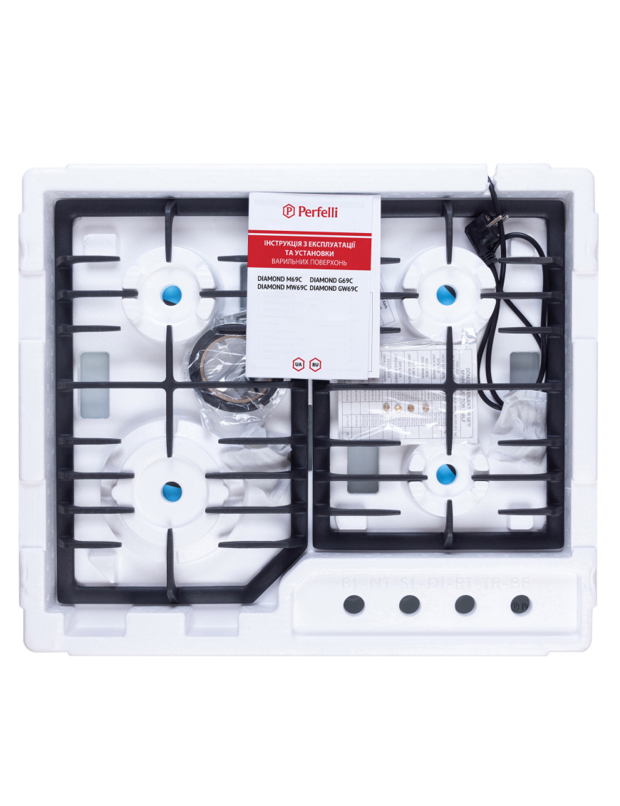 Варочная поверхность газовая Perfelli DIAMOND G69C BIANCO Perfelli DIAMOND G69C BIANCO Варочная поверхность газовая Perfelli DIAMOND G69C BIANCO Perfelli DIAMOND G69C BIANCO