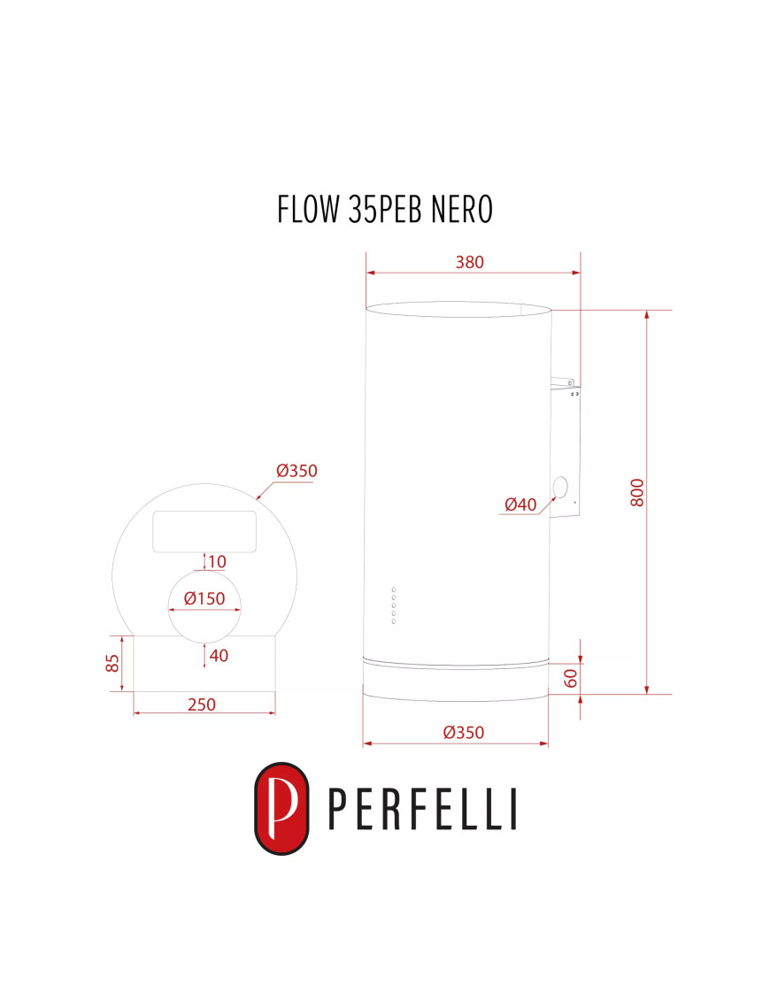 Вытяжка пристенная PERFELLI FLOW 35PEB NERO