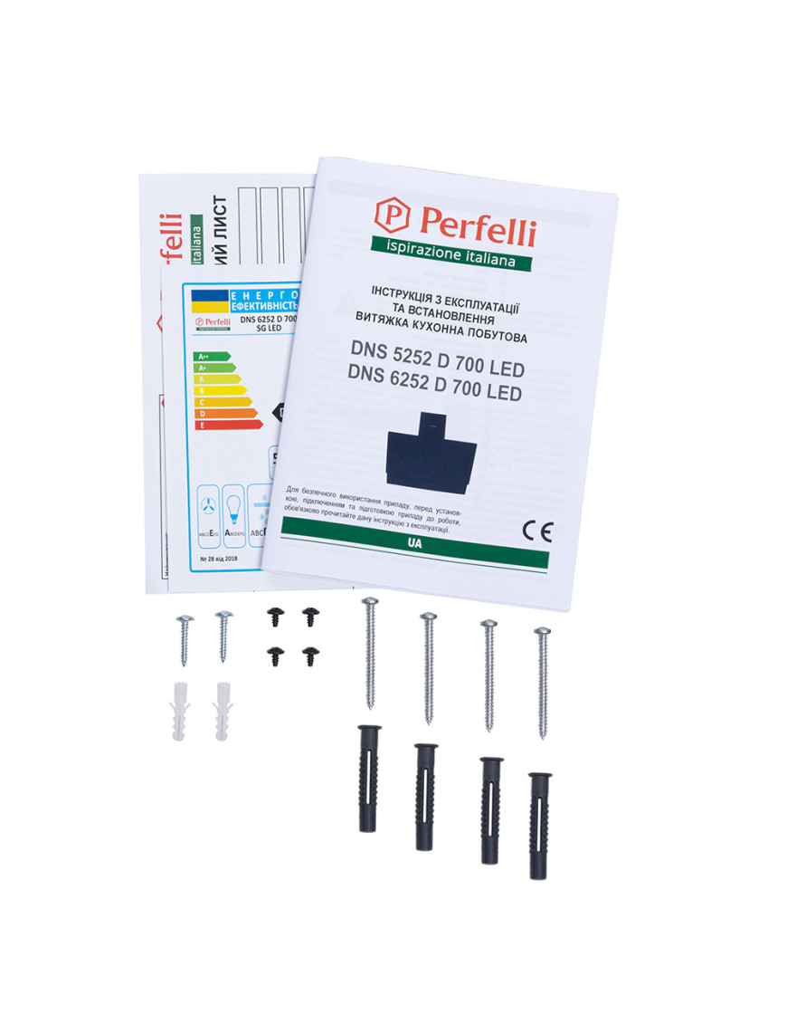 Вытяжка наклонная Perfelli DNS 6252 D 700 SG LED
