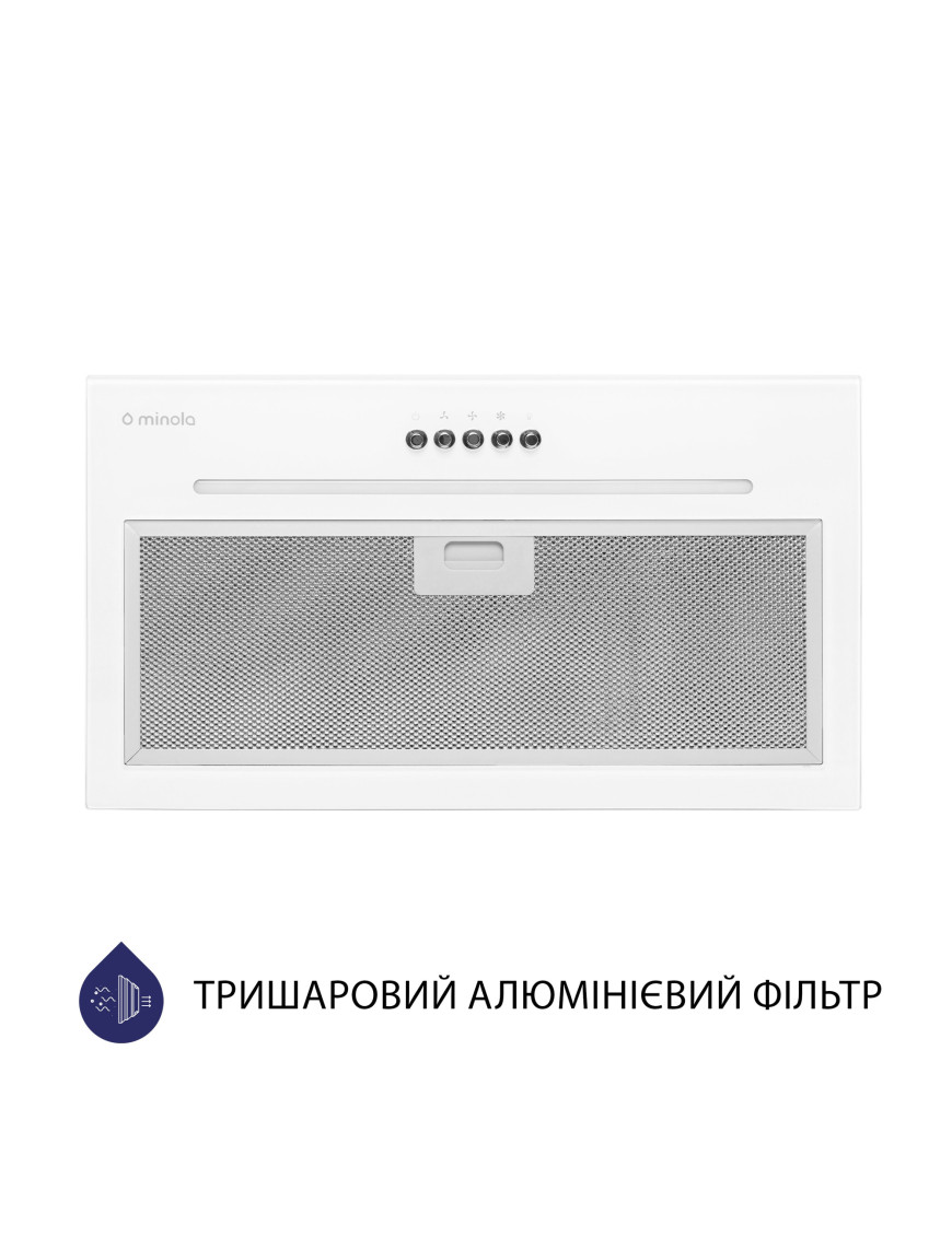 Вытяжка полновстраиваемая Minola HBI 5664 WH GLASS 1000 LED Line Вытяжка полновстраиваемая Minola HBI 5664 WH GLASS 1000 LED Line