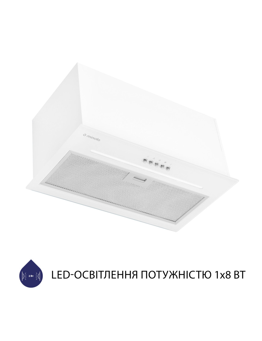 Вытяжка полновстраиваемая Minola HBI 5664 WH GLASS 1000 LED Line Вытяжка полновстраиваемая Minola HBI 5664 WH GLASS 1000 LED Line