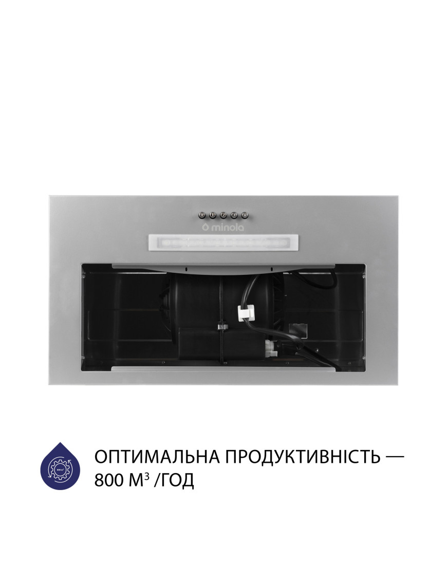 Вытяжка полновстраиваемая Minola HBI 5323 GR 800 LED Вытяжка полновстраиваемая Minola HBI 5323 GR 800 LED