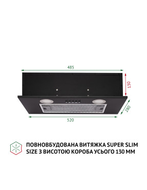 Вытяжка полновстраиваемая PERFELLI BI 5252 BL 700 LED