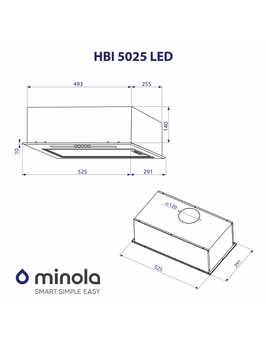 Вытяжка полновстраиваемая Minola HBI 5025 WH LED Вытяжка полновстраиваемая Minola HBI 5025 WH LED