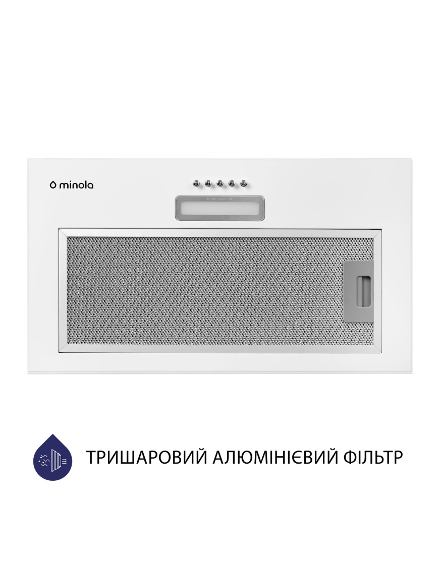 Вытяжка полновстраиваемая Minola HBI 5025 WH LED Вытяжка полновстраиваемая Minola HBI 5025 WH LED