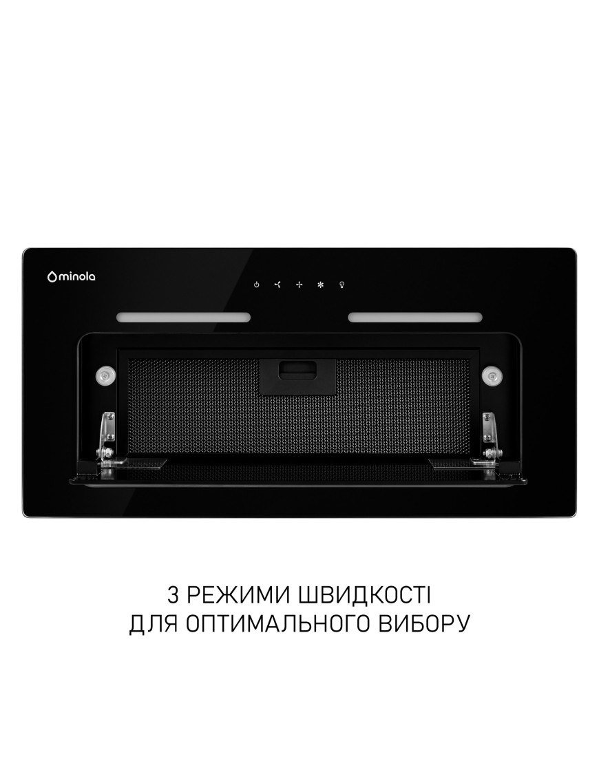 Вытяжка полновстраиваемая Minola HBI 6473 BL GLASS 800 LED Line Вытяжка полновстраиваемая Minola HBI 6473 BL GLASS 800 LED Line