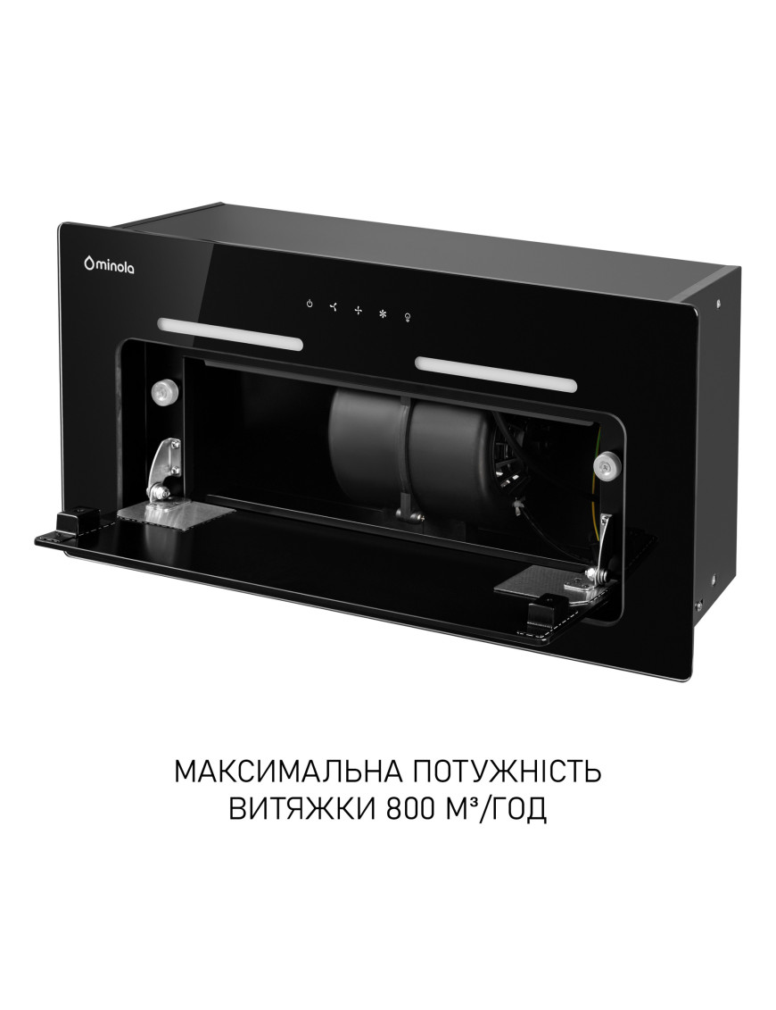 Вытяжка полновстраиваемая Minola HBI 6473 BL GLASS 800 LED Line Вытяжка полновстраиваемая Minola HBI 6473 BL GLASS 800 LED Line