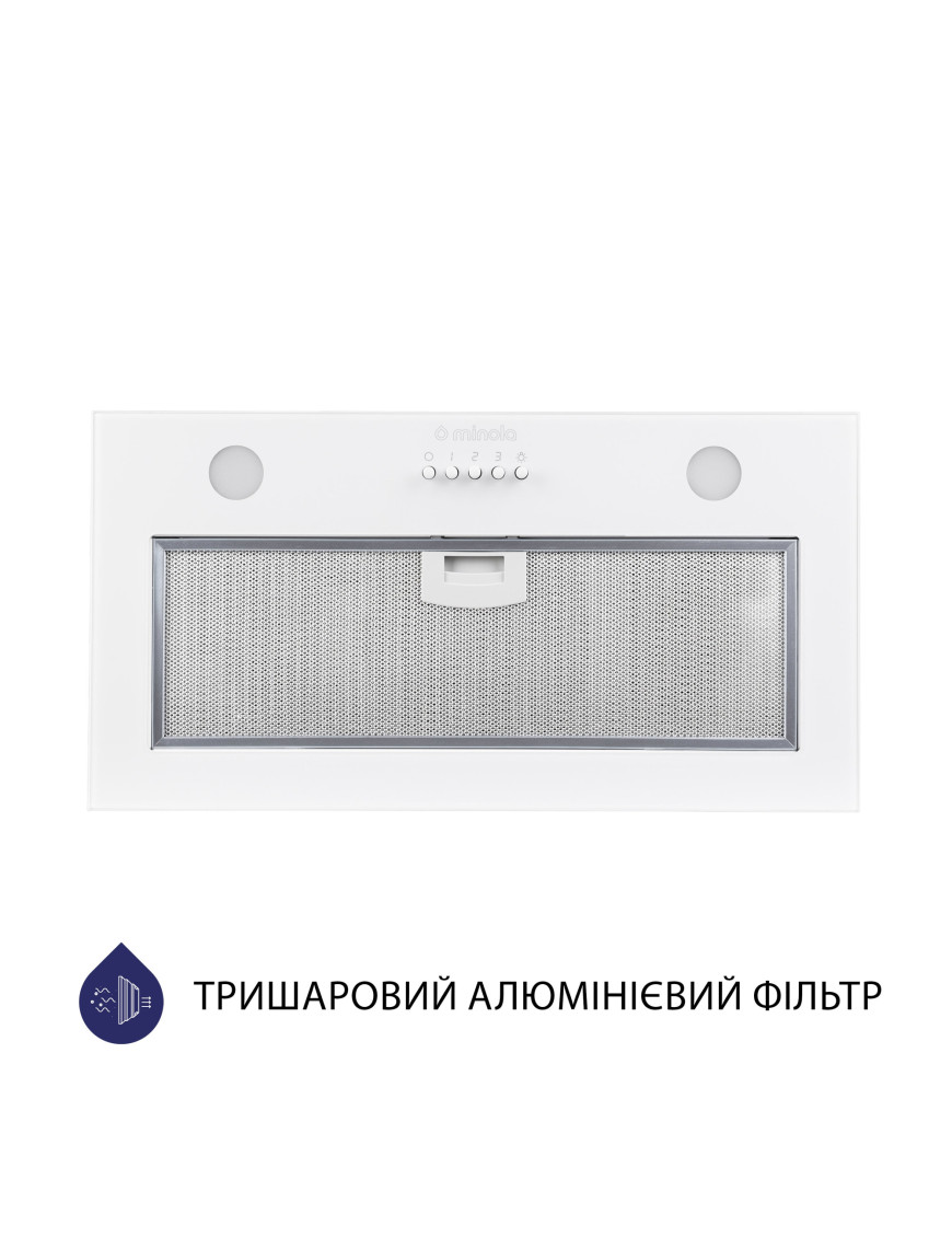Вытяжка полновстраиваемая Minola HBI 52621 WH GLASS 700 LED Вытяжка полновстраиваемая Minola HBI 52621 WH GLASS 700 LED