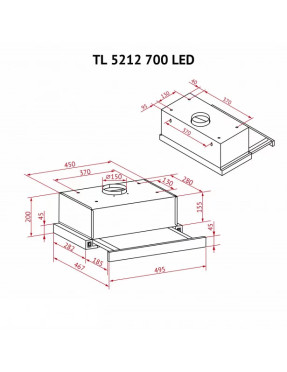 Вытяжка телескопическая Perfelli TL 602 WH LED