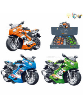 Мотоцикл, метал, звук, світло з батарейками 8 штук № 7738