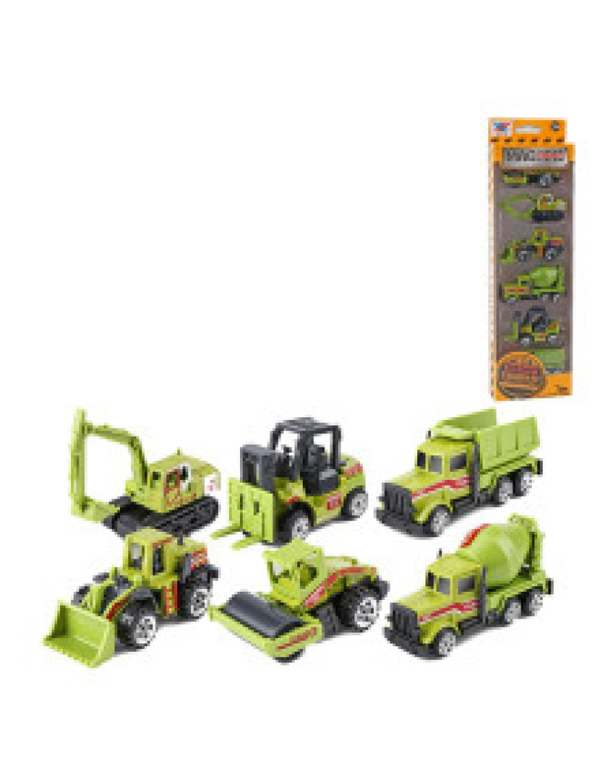 Набір будівельної техніки, метал 6 штук № K104A62 Набір будівельної техніки, метал 6 штук № K104A62