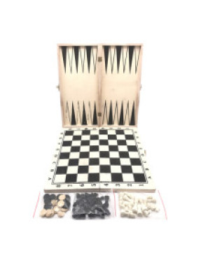 Шашки, Шахи, Нарди - дерев'яні № W768B