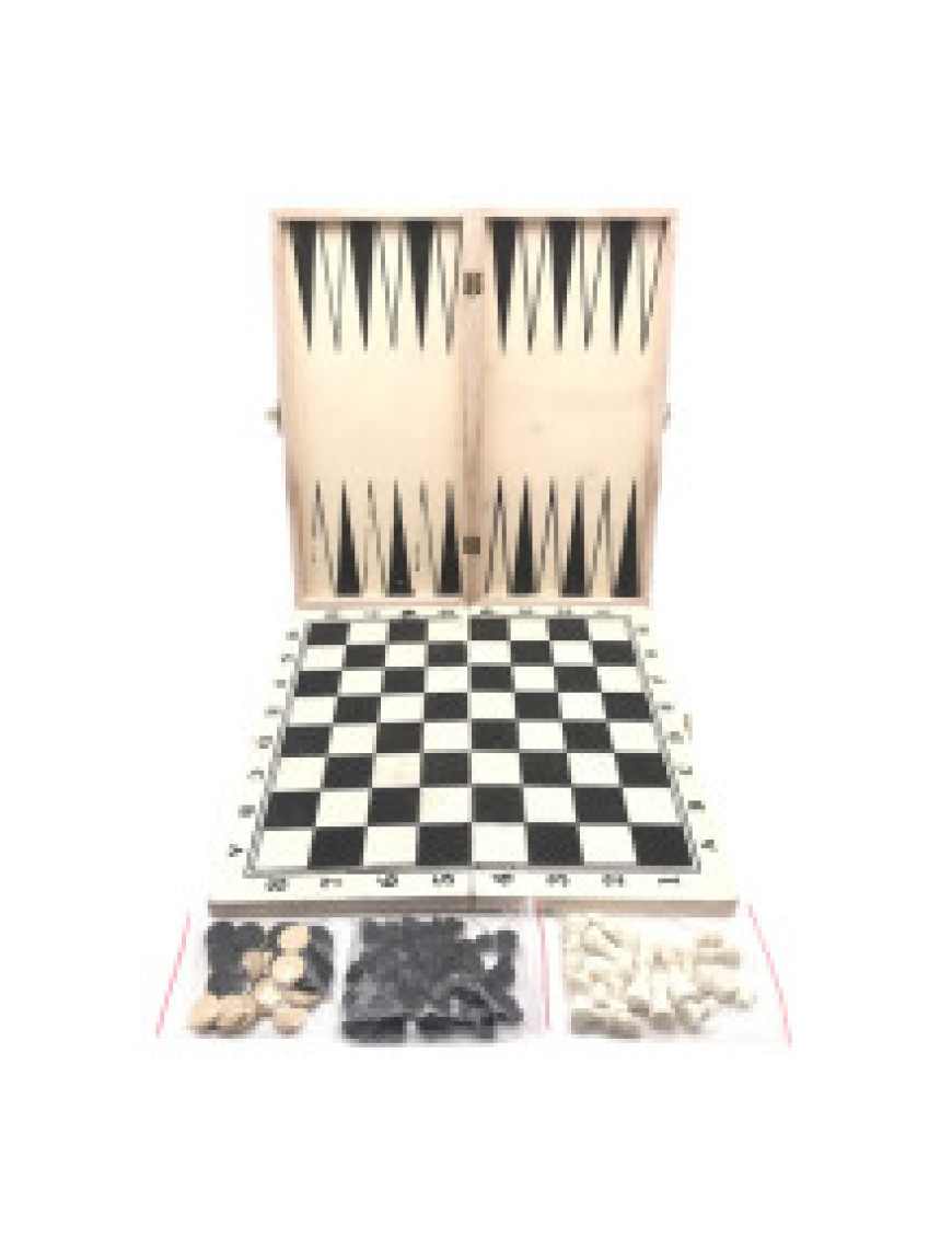 Шашки, Шахи, Нарди - дерев'яні № W768B Шашки, Шахи, Нарди - дерев'яні № W768B