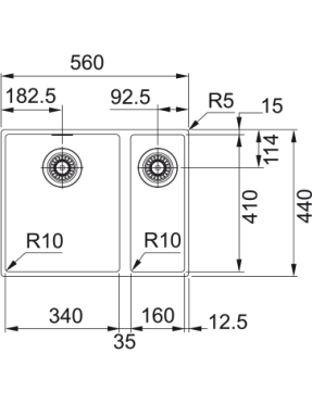 Кухонная мойка Franke Sirius SID 160 144.0649.563