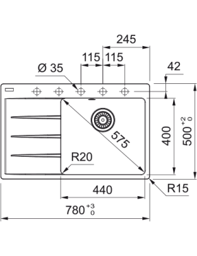 Кухонная мойка Franke Centro CNG 611-78 TL 114.0630.465