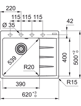 Кухонная мойка Franke Centro CNG 611-62 TL 114.0630.458