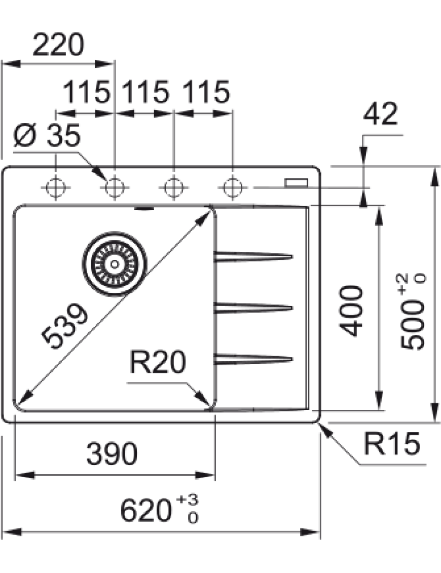 Кухонная мойка Franke Centro CNG 611-62 TL 114.0699.242