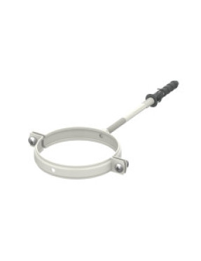 Хомут для крепления труб d105-L160 (кв), (белый RAL 9003)