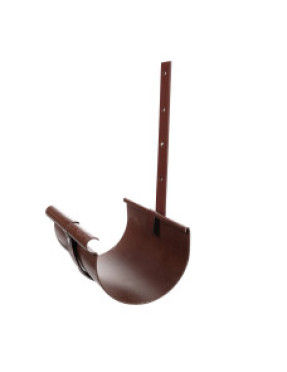 Універсальний кронштейн ринви металевий Ø130 мм, коричневий RAL8017